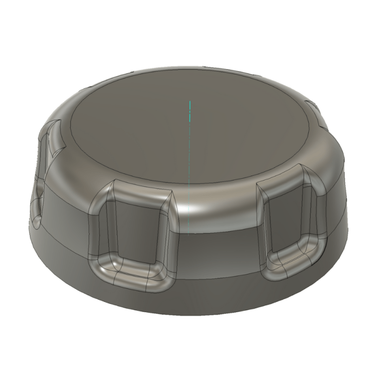 mesh to cad conversion of a fuel cap